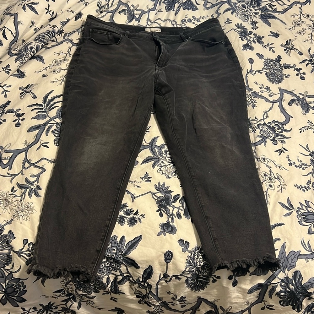 Washed black loft jeans size 18